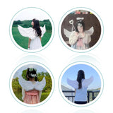 Maxbell Angel Wing Costume Decoration Dressing up for Festival Birthday White S