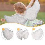 Maxbell Angel Wing Costume Decoration Dressing up for Festival Birthday White M