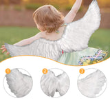 Maxbell Angel Wing Costume Decoration Dressing up for Festival Birthday White L