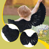 Maxbell Angel Wing Costume Decoration Dressing up for Festival Birthday black S