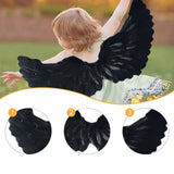 Maxbell Angel Wing Costume Decoration Dressing up for Festival Birthday black S