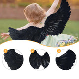 Maxbell Angel Wing Costume Decoration Dressing up for Festival Birthday black M