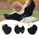 Maxbell Angel Wing Costume Decoration Dressing up for Festival Birthday black L