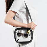 Maxbell Cross Body Bag Lightweight Elegant Clear Purse for Commuting Shopping Street Black