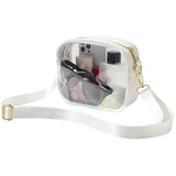 Maxbell Cross Body Bag Lightweight Elegant Clear Purse for Commuting Shopping Street White