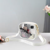 Maxbell Cross Body Bag Lightweight Elegant Clear Purse for Commuting Shopping Street White