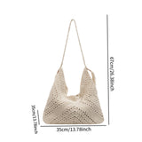 Maxbell Women Beach Bag Fashion Open Pouch Travel Handbag for Outdoor Shopping Party Beige White
