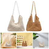 Maxbell Women Beach Bag Fashion Open Pouch Travel Handbag for Outdoor Shopping Party Beige White