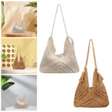 Maxbell Women Beach Bag Fashion Open Pouch Travel Handbag for Outdoor Shopping Party Beige White