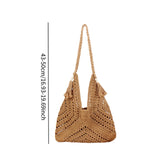 Maxbell Women Beach Bag Fashion Open Pouch Travel Handbag for Outdoor Shopping Party Khaki