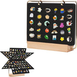 Maxbell Pin Organizer 6 Pages Travel Trading Pin Carrying Organization Storage Stand Black