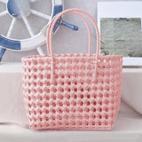 Maxbell Women Woven Handbag Large Capacity Trendy Top Handle Bag for Vacation Dating