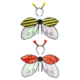 Maxbell Kids Fairy Wing with Headband Outfit Funny Kids Party Prop for Parties Stage Yellow