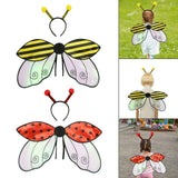 Maxbell Kids Fairy Wing with Headband Outfit Funny Kids Party Prop for Parties Stage Yellow