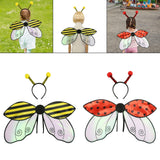 Maxbell Kids Fairy Wing with Headband Outfit Funny Kids Party Prop for Parties Stage Yellow
