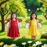 Maxbell Kids Fairy Wing with Headband Outfit Funny Kids Party Prop for Parties Stage Yellow