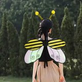 Maxbell Kids Fairy Wing with Headband Outfit Funny Kids Party Prop for Parties Stage Yellow