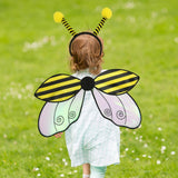 Maxbell Kids Fairy Wing with Headband Outfit Funny Kids Party Prop for Parties Stage Yellow
