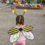 Maxbell Kids Fairy Wing with Headband Outfit Funny Kids Party Prop for Parties Stage Yellow