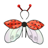 Maxbell Kids Fairy Wing with Headband Outfit Funny Kids Party Prop for Parties Stage Red