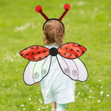 Maxbell Kids Fairy Wing with Headband Outfit Funny Kids Party Prop for Parties Stage Red