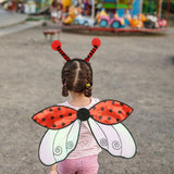 Maxbell Kids Fairy Wing with Headband Outfit Funny Kids Party Prop for Parties Stage Red