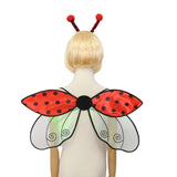 Maxbell Kids Fairy Wing with Headband Outfit Funny Kids Party Prop for Parties Stage Red