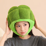 Maxbell Plush Headgear Hat Broccoli Headwear Photo Props Headdress Toy Vegetable Hat