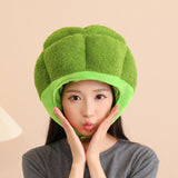 Maxbell Plush Headgear Hat Broccoli Headwear Photo Props Headdress Toy Vegetable Hat