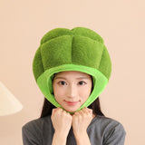 Maxbell Plush Headgear Hat Broccoli Headwear Photo Props Headdress Toy Vegetable Hat