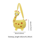 Maxbell Cartoon Giraffe Crossbody Bag Pouch Portable Shopping Bag Funny Shoulder Bag Yellow
