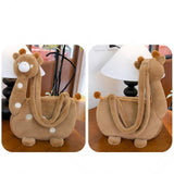 Maxbell Cartoon Giraffe Crossbody Bag Pouch Portable Shopping Bag Funny Shoulder Bag Brown