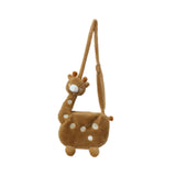 Maxbell Cartoon Giraffe Crossbody Bag Pouch Portable Shopping Bag Funny Shoulder Bag Brown