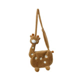 Maxbell Cartoon Giraffe Crossbody Bag Pouch Portable Shopping Bag Funny Shoulder Bag Brown