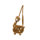 Maxbell Cartoon Giraffe Crossbody Bag Pouch Portable Shopping Bag Funny Shoulder Bag Brown