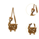 Maxbell Cartoon Giraffe Crossbody Bag Pouch Portable Shopping Bag Funny Shoulder Bag Brown