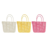 Maxbell Womens Woven Handbag Lightweight Top Handle Bag for Dating Holiday Commuting White