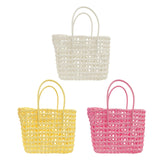 Maxbell Womens Woven Handbag Lightweight Top Handle Bag for Dating Holiday Commuting White