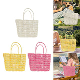 Maxbell Womens Woven Handbag Lightweight Top Handle Bag for Dating Holiday Commuting White