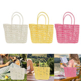 Maxbell Womens Woven Handbag Lightweight Top Handle Bag for Dating Holiday Commuting White