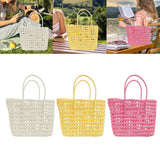 Maxbell Womens Woven Handbag Lightweight Top Handle Bag for Dating Holiday Commuting White