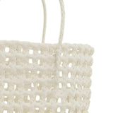 Maxbell Womens Woven Handbag Lightweight Top Handle Bag for Dating Holiday Commuting White