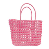 Maxbell Womens Woven Handbag Lightweight Top Handle Bag for Dating Holiday Commuting Pink