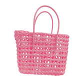 Maxbell Womens Woven Handbag Lightweight Top Handle Bag for Dating Holiday Commuting Pink