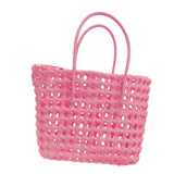 Maxbell Womens Woven Handbag Lightweight Top Handle Bag for Dating Holiday Commuting Pink