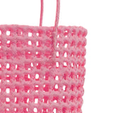 Maxbell Womens Woven Handbag Lightweight Top Handle Bag for Dating Holiday Commuting Pink