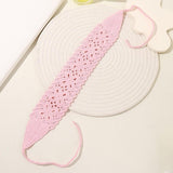 Maxbell Crochet Hair Bandana Headwrap Hairbands for Role Play Photo Shoot Masquerade Pink Butterfly