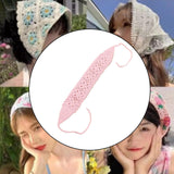 Maxbell Crochet Hair Bandana Headwrap Hairbands for Role Play Photo Shoot Masquerade Pink Butterfly