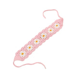 Maxbell Crochet Hair Bandana Headwrap Hairbands for Role Play Photo Shoot Masquerade Pink Flower