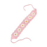 Maxbell Crochet Hair Bandana Headwrap Hairbands for Role Play Photo Shoot Masquerade Pink Flower